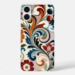 Funda iPhone 16 Plus Patrón floral de remolino botánico vintage