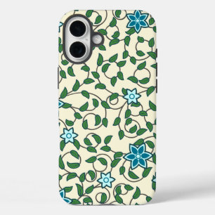 Funda iPhone 16 Plus Patrón floral sin costuras sobre fondo beige