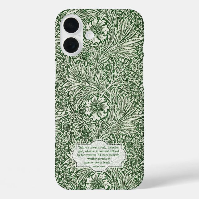 Funda iPhone 16 Plus Patrón Marigold - William Morris (Reverso )