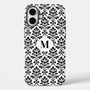 Funda iPhone 16 Plus Patrón negro de Damask de Feuille (Personalizado)