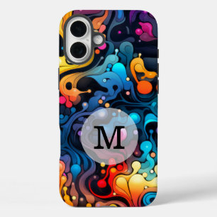 Funda iPhone 16 Plus Patrón ondulado colorido de plantilla de personali