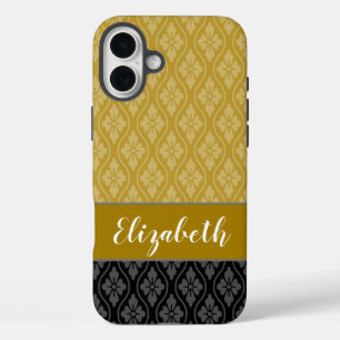 Funda iPhone 16 Plus Patrón tatewaku japonés tradicional dorado