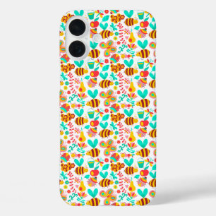Funda iPhone 16 Plus Patrones de insectos coloridos lindos