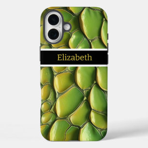 Funda iPhone 16 Plus Patrones de piel de serpiente vibrantes a la luz d