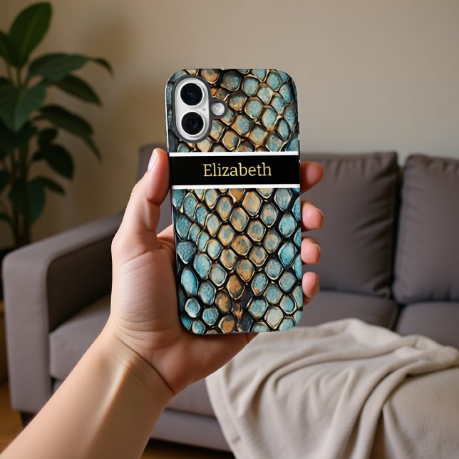 Funda iPhone 16 Plus Patrones intrincados de la piel de una serpiente v (Subido por el creador)