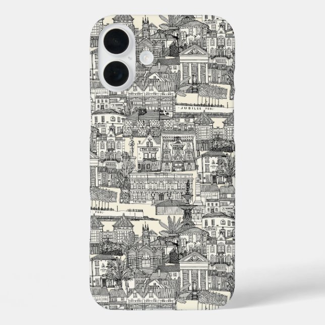 Funda iPhone 16 Plus Penzance toile perla negra (Reverso )
