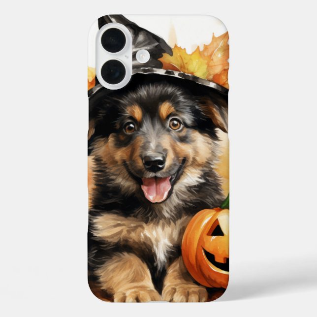 FUNDA iPhone 16 PLUS PERRO ADORABLE DE HALLOWEB CON BOMBA (Reverso )
