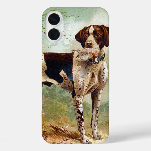 Funda iPhone 16 Plus Perro cazador con pájaro en la boca (Reverso )