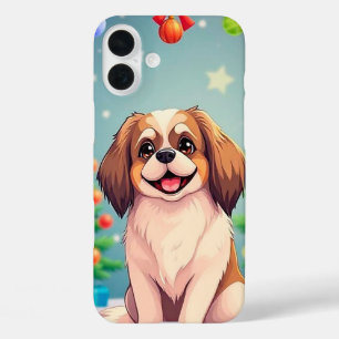 Funda iPhone 16 Plus Perro de Navidad