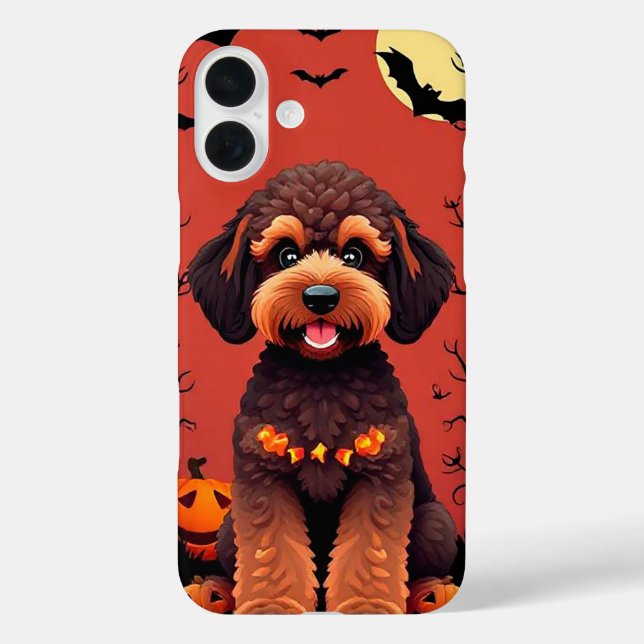 Funda iPhone 16 Plus Perro marrón alegre (Reverso )