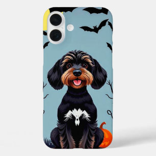 Funda iPhone 16 Plus Perro mono de Halloween
