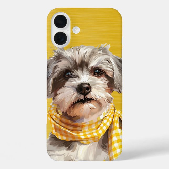 FUNDA iPhone 16 PLUS PERRO PERRITO TERRIER LANUDO ADORABLE (Reverso )