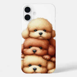 FUNDA iPhone 16 PLUS PERROS ADORABLES ADORABLES