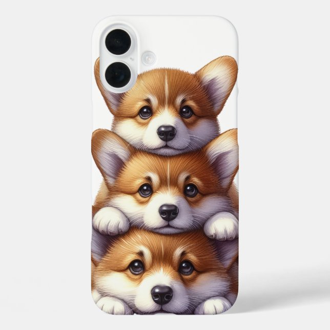 FUNDA iPhone 16 PLUS PERROS DE CACHORA ADORABLE (Reverso )