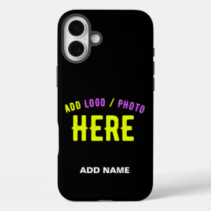 FUNDA iPhone 16 PLUS PERSONALIZABLE MODERNO ESTILO NEGRO VERIFICADO MAR