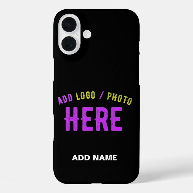 FUNDA iPhone 16 PLUS PERSONALIZABLE MODERNO ESTILO NEGRO VERIFICADO MAR (Reverso )