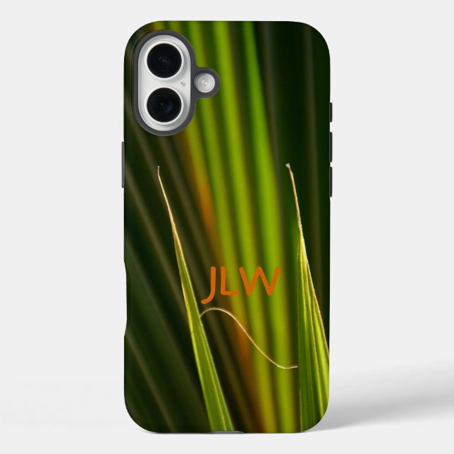 Funda iPhone 16 Plus Personalizable Tropical Green Palm Fronds (Reverso )