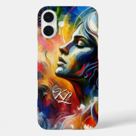 Funda iPhone 16 Plus Personalizado Monograma Resumen Estuche de teléfon