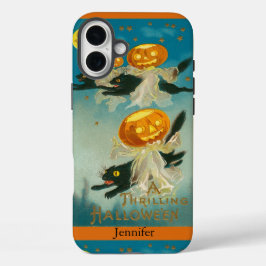 Funda iPhone 16 Plus Personalized Vintage Cats Halloween Phone Case