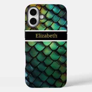 Funda iPhone 16 Plus Piel de serpiente brillante que brilla con colores