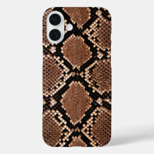 Funda iPhone 16 Plus Piel de serpiente de cascabel de diamante occident