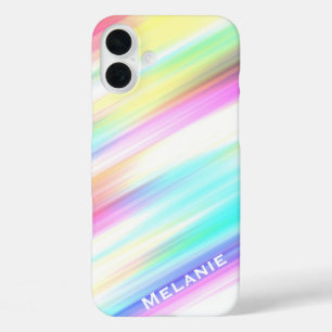 Funda iPhone 16 Plus Pinceladas de Arcoíris Personalizadas