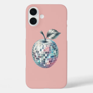 Funda iPhone 16 Plus Pink disco ball apple