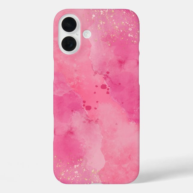 Funda iPhone 16 Plus Pink Watercolor Linktree | (Reverso )