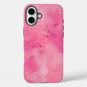 Funda iPhone 16 Plus Pink Watercolor Linktree   becomes Enlace de árbol