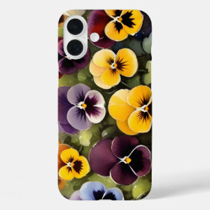 Funda iPhone 16 Plus Pintura acuarela de tonos amarillos y morados