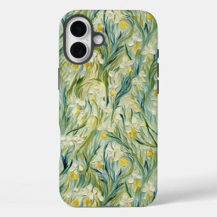 Funda iPhone 16 Plus Pintura floral inspirada en la noche estrellada al