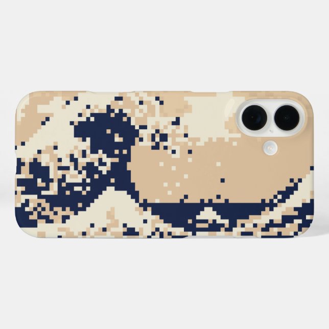 Funda iPhone 16 Plus Pixel Tsunami 8 bits arte de píxeles (Reverso  (Horizontal))