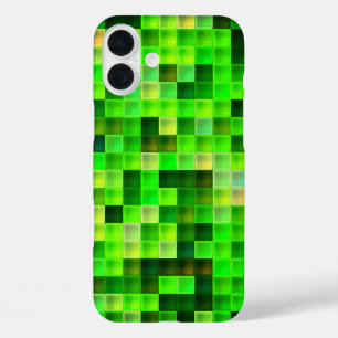 Funda iPhone 16 Plus Pixels Green Square Pattern de videojuegos