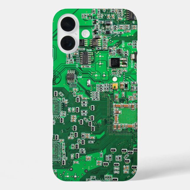 Funda iPhone 16 Plus Placa del circuito impreso para el circuito verde  (Reverso )