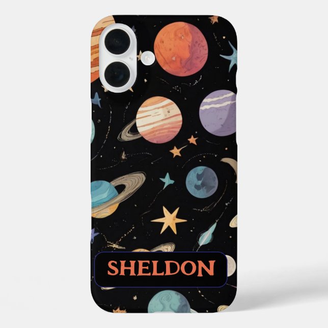 Funda iPhone 16 Plus Planetas espaciales Astronomía Cosmic Galaxy Gift (Reverso )