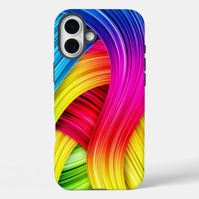 Funda iPhone 16 Plus Plantilla personalizada abstracta con patrón ondul (Reverso )