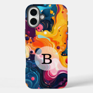 Funda iPhone 16 Plus Plantilla personalizada patrón ondulado vibrante
