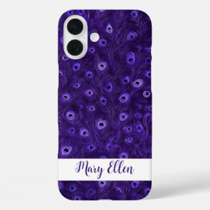 Funda iPhone 16 Plus Pluma de pavo real personalizada