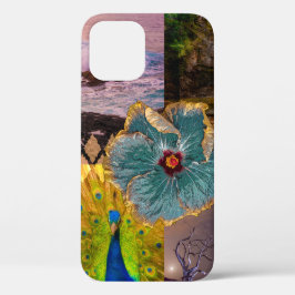 Funda iPhone 16 Plus Poipu Sunrise, Collage de pavo real de Hawái
