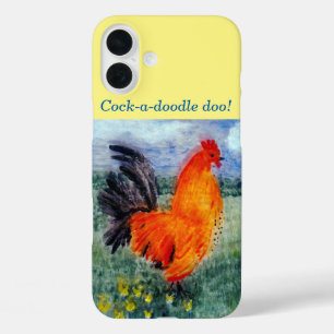 Funda iPhone 16 Plus Pollo de arte de las aves coloridas