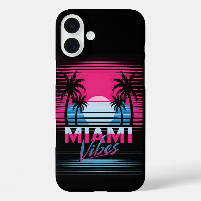 Funda iPhone 16 Plus Postal de Miami Vibes (Reverso )