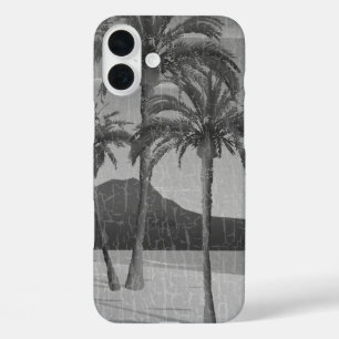 Funda iPhone 16 Plus Postales gris angustiadas de Waikiki Beach Vintage