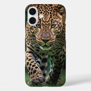 Funda iPhone 16 Plus Póster de la majestuosa selva del leopardo