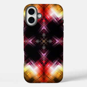 Funda iPhone 16 Plus Prisma Ígneo Abstracto con Resplandor Rojo y Dorad
