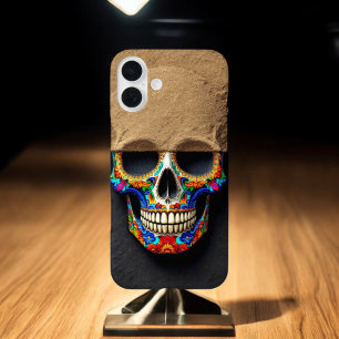 Funda iPhone 16 Plus Protección contra el cráneo de azúcar colorido
