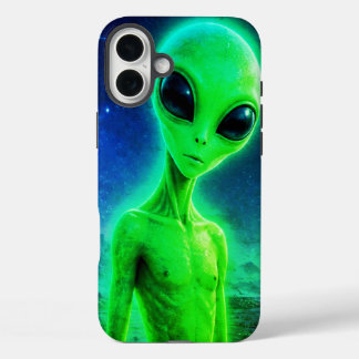 Funda iPhone 16 Plus Protege tu nuevo iPhone con un ser alienígena verd