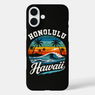 Funda iPhone 16 Plus Puesta de sol de surf de Honolulu Hawaii