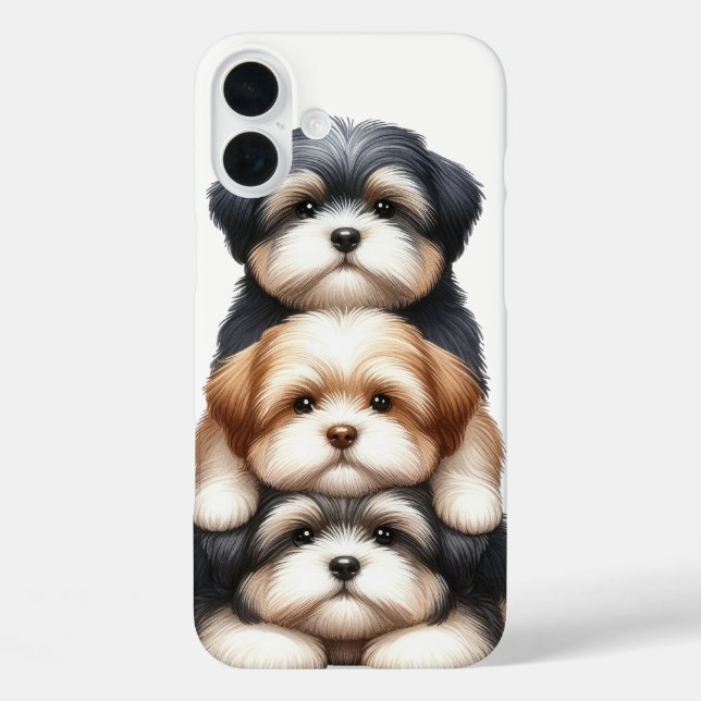 FUNDA iPhone 16 PLUS PUNTO ADORABLE DE LOS PERROS CHIH TZU PUPPY (Reverso )
