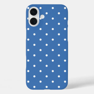Funda iPhone 16 Plus Punto de polka azul