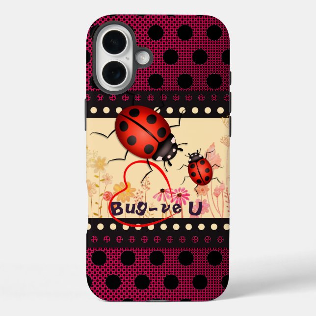 Funda iPhone 16 Plus Puntos de mariquita (Reverso )